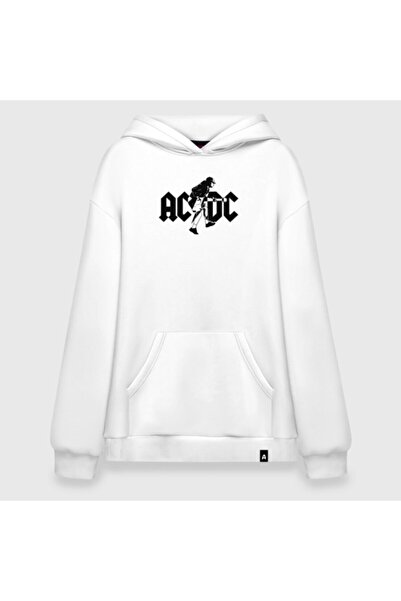 GALASHOP سويت شيرت بقلنسوة منقوش عليه موسيقى الروك من Ac-dc
