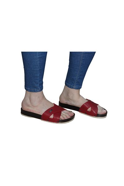GokceKundura06 Size 40 Crossed Women's Slippers
