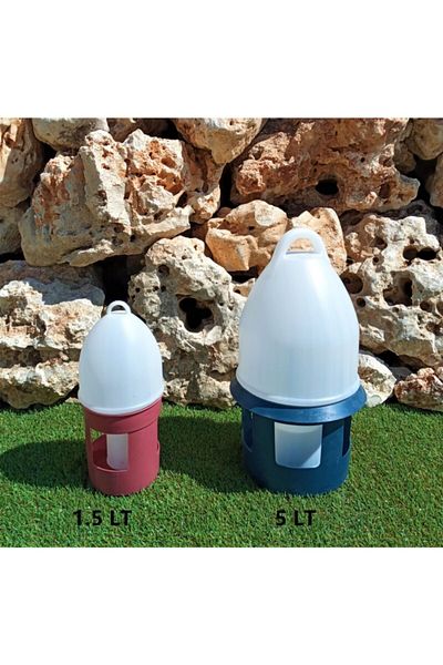Doğalsan Tarım Set of 2 Pigeon Waterer 1.5 Lt and 5 Lt Bird Waterer Bird Waterer Chick Waterer Chick Waterer Quail