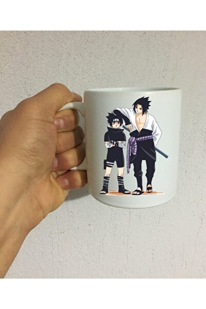 Olympus plus Anime Sasuke Uchiha Tasarım Seramik Beyaz Kupa Bardak