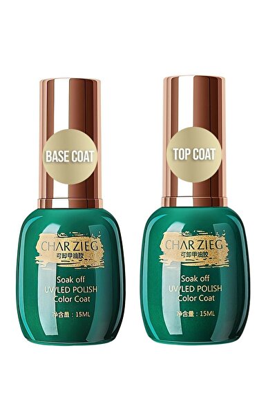 Charzieg 15 ml Top Coat + 15 ml Base Coat Set Kalıcı Oje Alt Üst Kat Uv