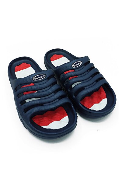 Sonimix Мъжки чехли за масаж за баня, балкон и плаж, тъмносини