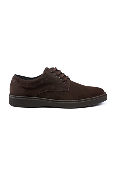 Frau Dark Brown Men's Sneaker 19A4 Laced Shoes Rubber Suede Dark Brown