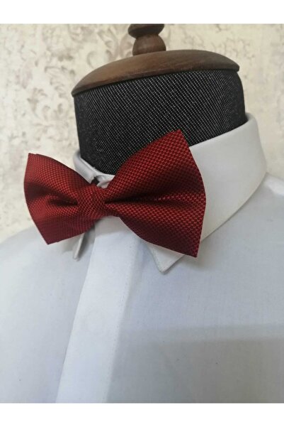 Yage Unisex Bordo Kendinden Desenli Papyon