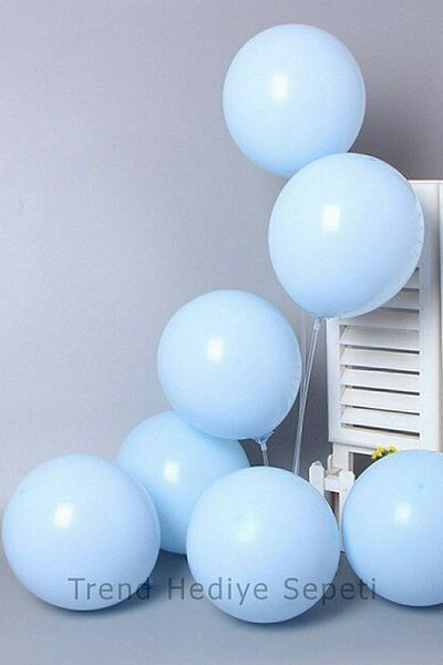 Trend Hediye Sepeti Blue Pastel Macaron Balloon 12 Inch 15 Pieces