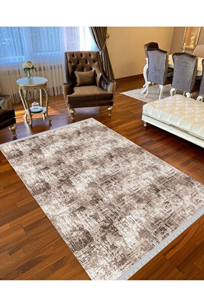 NaRStore Home Decoser Nova 4046 Kahverengi Bej Kaymaz Yıkanabilir Kilim