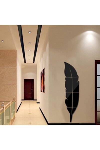 evdeucuz Dekoratif Duvar Dekorasyon Tüy Desen Siyah Ahşap Duvar Dekoru 35 X 140