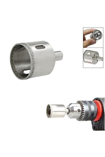 Depolife Mermer Granit Fayans Porselen Cam 25mm Yuvarlak Delme Pancı Elmas Uçlu Delik Açma Karot Matkap Ucu