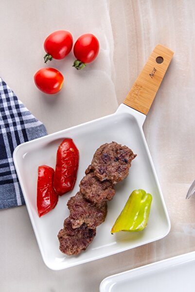 ACAR La Pure Bambu Kulplu Porselen Servis Tabağı