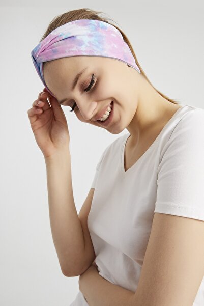 Butikgiz Batik Aqua, Boutique Design Women's Bandana Hair Band, Extra Soft, Flexible, Natural, Combed Cotton