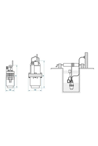 STAXX POWER Germany Titreşimli Dalgıç Pompa Seti 1'' Düz Dalgıç Pompa Seti 50mt Su Basınc