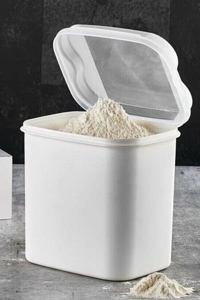 VİP AHMET 4.5 Lt White Flour and Pulses Storage Container