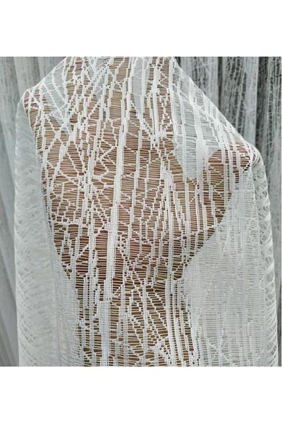 evihtiyaclarim by IOC Broken Glass Sports Patterned Knitted Tulle Curtain 1x3 Closely Pleated