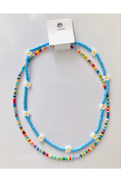 EsEr Butik ديزي نموذج قلادة الخرزة مزدوجة