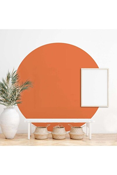 Sticker Sepetim Iskandinav Stil Soyut Modern Boho Turuncu Daire Duvar Sticker