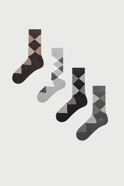 MEM SOCKS Ανδρικές κάλτσες με καρό σχέδιο 4 τεμαχίων