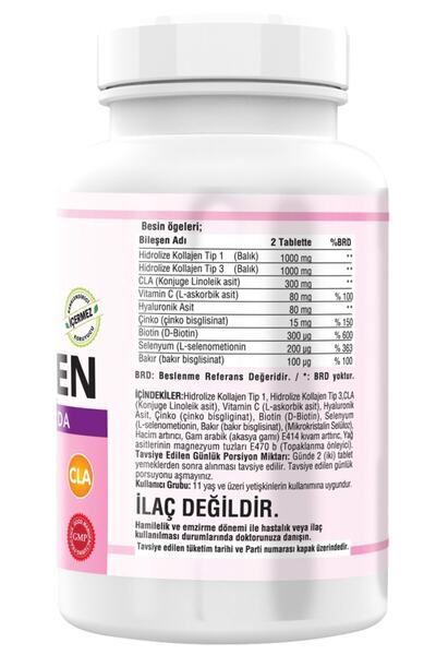 NCS Type 1-3 Fish Collagen Cla Hyaluronic Acid Vitamin C 180 Tablets