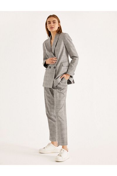 Koton Plaid Fabric Trousers