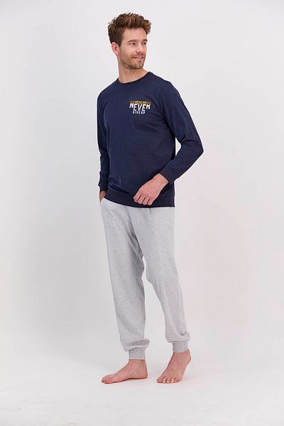Arnetta Σετ ανδρικών πιτζάμες Never Give Up Navy Blue