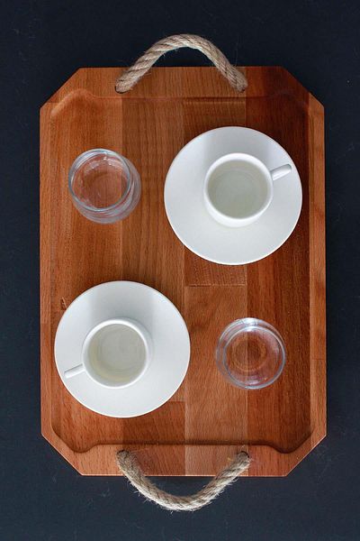 Raven Home Studio Solid Wood Jute String Tray Tray Natural