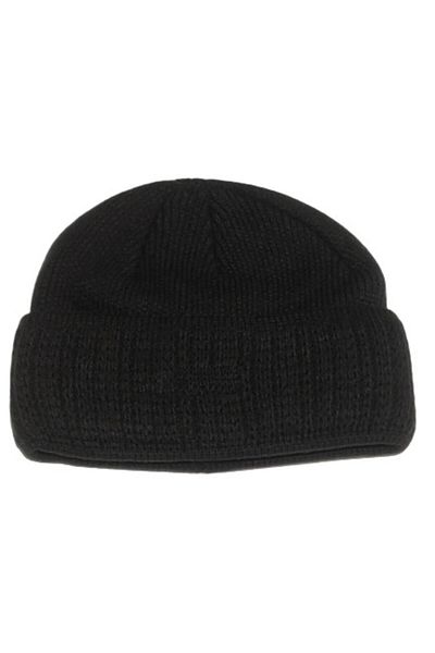 PAKER GİYİM Black Knit - Basic Siberian Beret with Winter Fold, Thick Wool