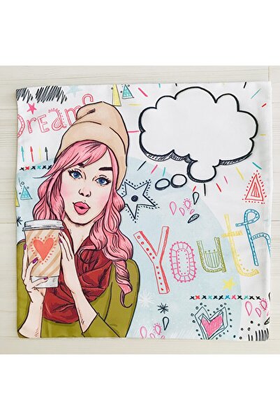 SHEKER HOME Husa de Perna Imprimata Digital Coffee Girl 43x43 Cm