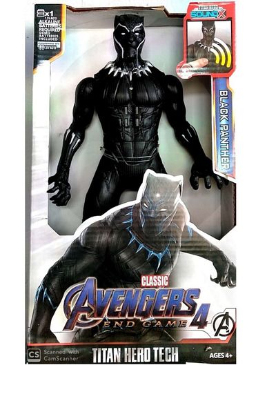 AVENGERS لعبة بلاك بانثر بلاك بانثر مع صوت وضوء 29 سم