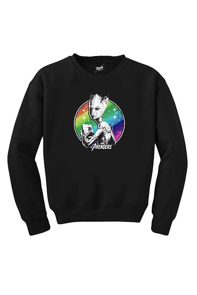 Z zepplin Avengers Groot Black Sweatshirt