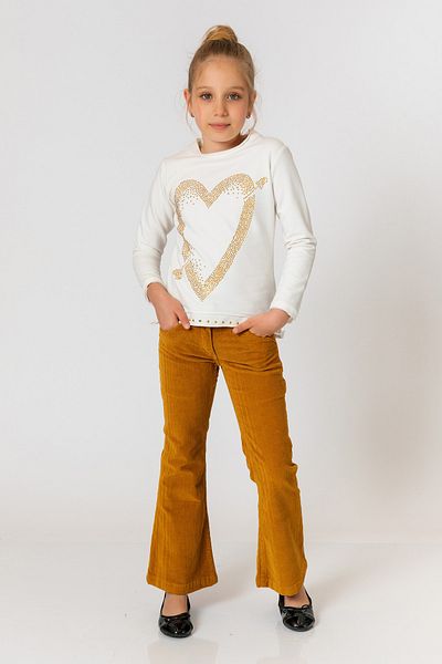 incity Girl's Wide Leg Mustard Velvet Trousers
