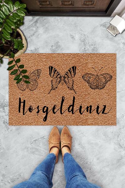 Evsebu Διακοσμητικό χαλάκι πόρτας Welcome Triple Butterflies
