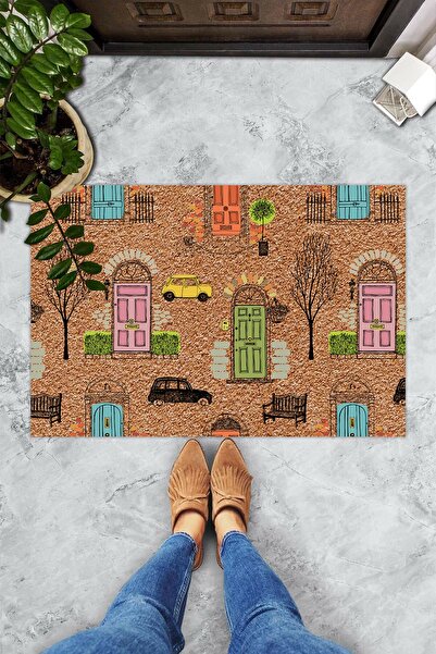 Evsebu Цветни врати Декоративна изтривалка