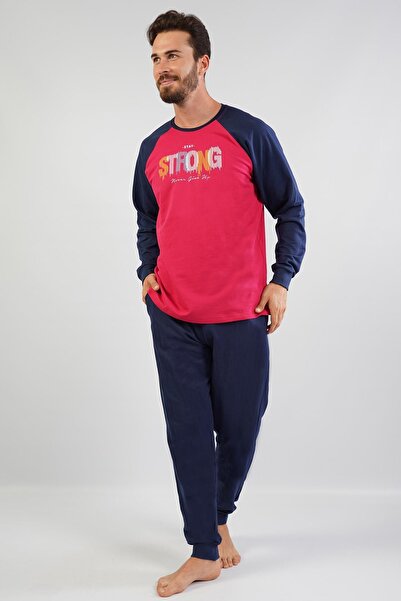 Espuar Erkek Strong Yazılı Rahat Uzun Kollu Pijama Takımı
