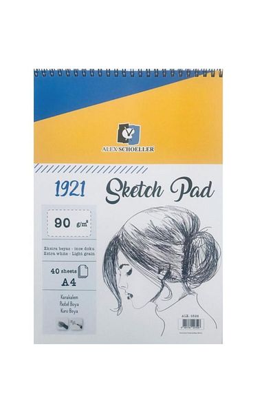 Alex Schoeller Sketch Pad Spiral Sketch Pad A4 90 Gr 40 Yp