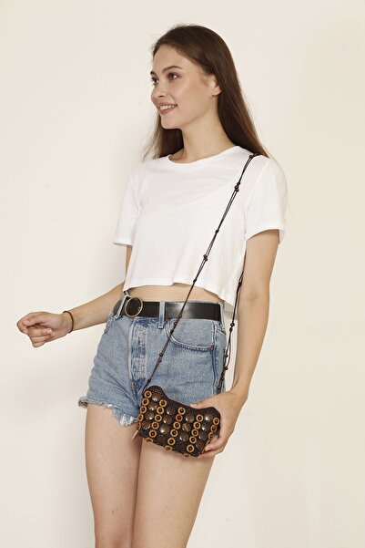 Street Bag Etnik Otantik Doğal Hindistan Cevizi Süslemeli Omuz Çantası