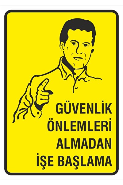 BORNOVA DİJİTAL Work Safety Warning Sign 24X34 Cm. (Starting Work Without Saf...
