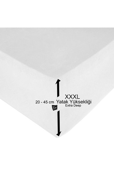 Berg Bettlaken 200x220 +45 Cm Height Elastic Luxury Combed Cotton Bed Sheet White, Luxury Fitted Sheet Cotton