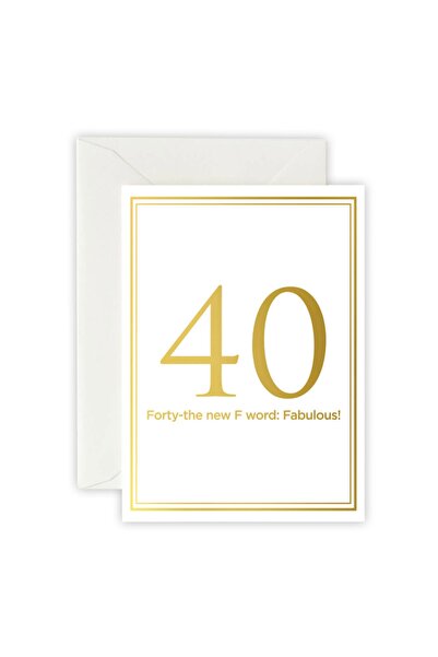 Fabulous 40 - Tebrik Kartı Zarf Ve Sticker Set