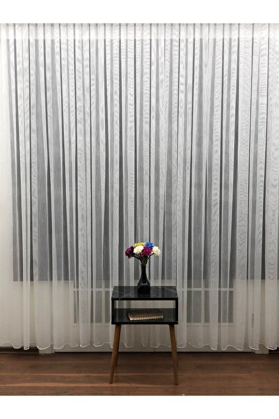 perdealemi Natural Linen Tulle Curtain (Multi-Draped), 150x250, Sparse Pleat, 1/2