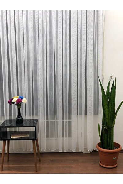 perdealemi Natural Linen Tulle Curtain (Multi-Draped), 150x250, Sparse Pleat, 1/2