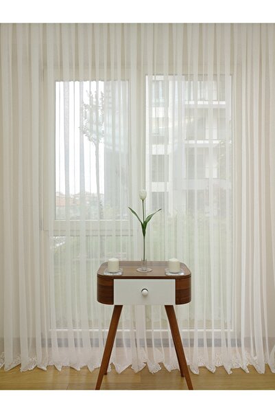 perdealemi Skirt Tip Patterned Lace Tulle Curtain 300x250 Sparse Pleat 1/2