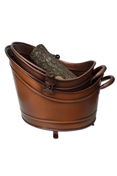 Genel Markalar Kocher Concept Bakır Eskitme Şekil Odun Kovası Ikili Takım