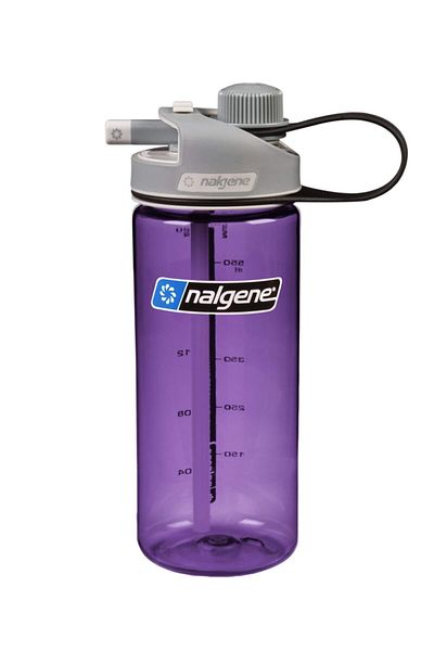 NALGENE زجاجة مياه تريتان ذات غطاء متعدد الألوان، أرجواني/رمادي