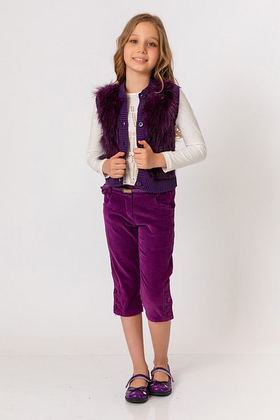 incity Girl's Purple Velvet Capri