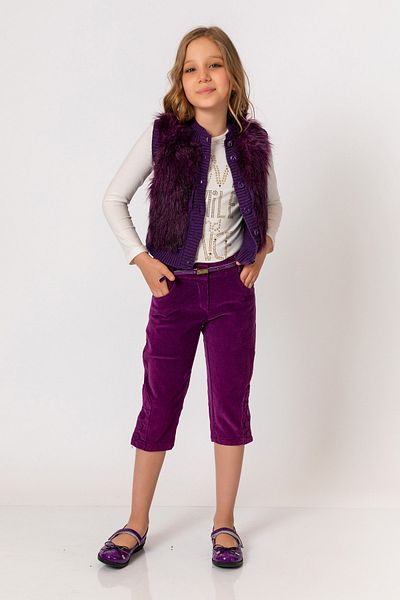 incity Girl's Purple Velvet Capri