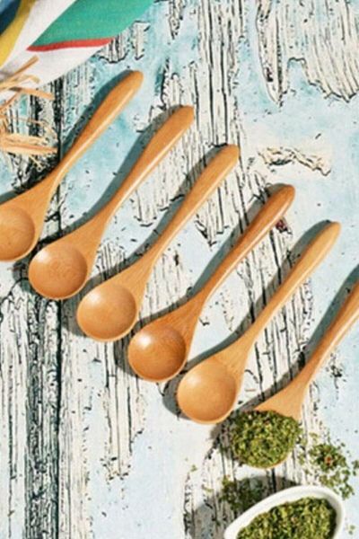 AKCAKESE Set of 6 Wooden Wooden Mini Spoons