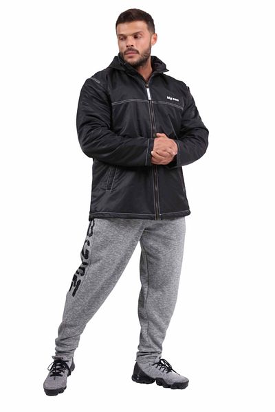 Big Sam Hooded Oversize Winter Black Coat 4000