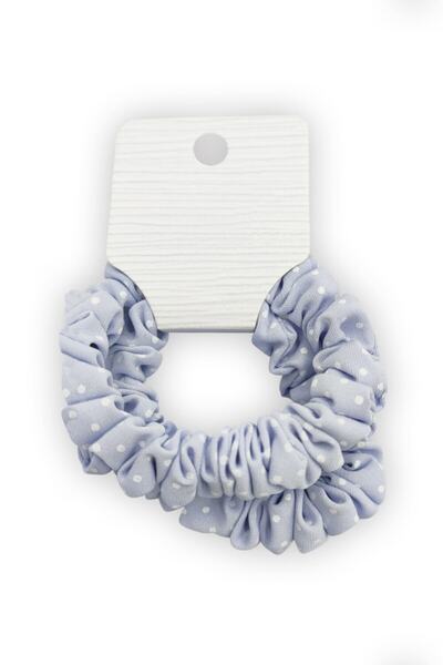 Artikel مشبك مطاطي منقط باللون الأزرق مكون من قطعتين، مشبك شعر، إكسسوار للشعر