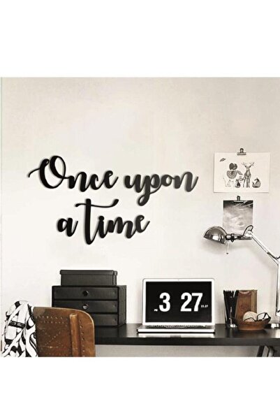AVMmarketim Once Upon A Time Duvar Süsü Duvar Yazısı Dekoratif Ahşap Duvar Süsü