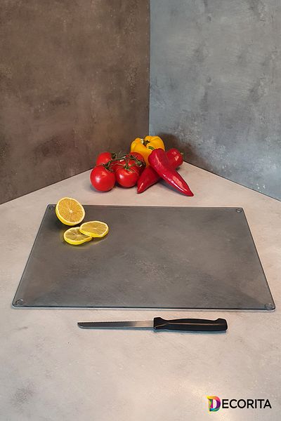 Decorita Glass Cutting Board - Glass Cutting Table| Smoked Glass| 30cm X 40cm