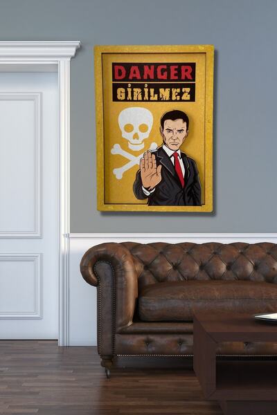 NT Handmade 3 Boyutlu Ahşap Tablo - Girilmez Çocuk Genç Yatak Odası Için Duva...